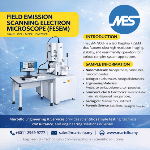 FESEM microscope and material analysis sample