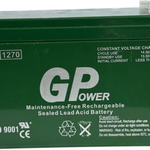 GGPOWER GP1270 12V 7.0 AH SEALED ACID LEAD BATTERY