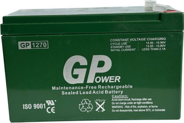 GGPOWER GP1270 12V 7.0 AH SEALED ACID LEAD BATTERY